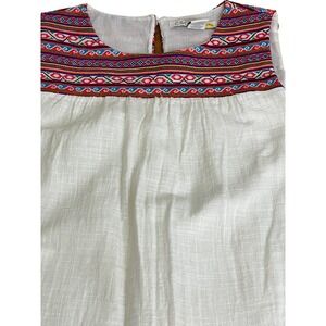 C & C California Embroidered Sleeveless Sheath Dress Boho Sz Small Pockets Lined